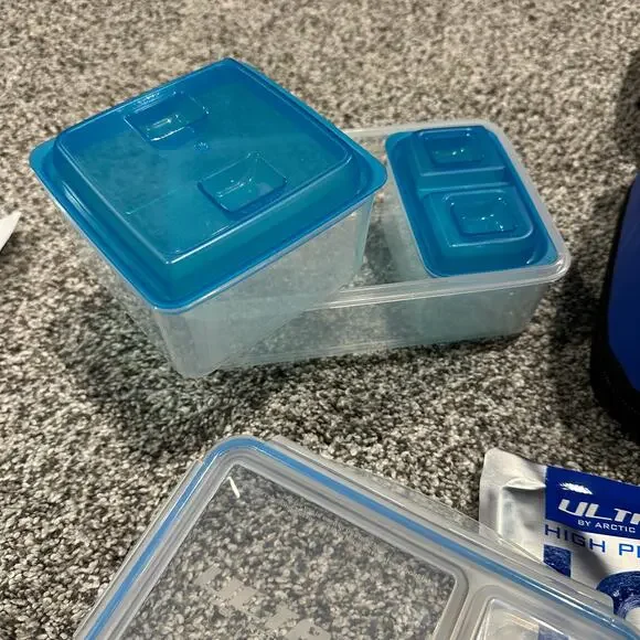 NWT! Ultra Arctic Zone Blue Expandable Cooler Lunchbox w/ Ice Packs Bento Boxes - Picture 5 of 8